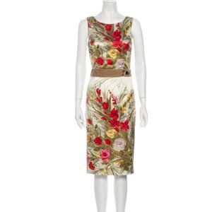 DOLCE & GABBANA Silk Midi Length Dress Size: S | U